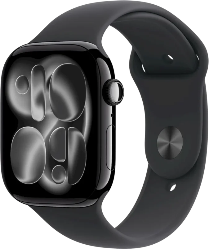 Apple Watch 11 GPS + Cellular 42mm klavírně černý hliník - černý sportovní řemínek - S/M Rychlé Dodání