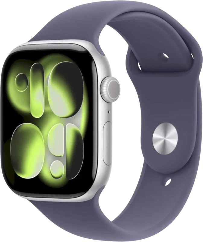 Apple Watch 11 GPS + Cellular 42mm stříbrný hliník - mlžně fialový sportovní řemínek - M/L Nejlepší Cena