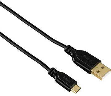 Hama micro USB kabel Flexi-Slim, oboustranný konektor, 0,75 m, černý Cenová Bomba