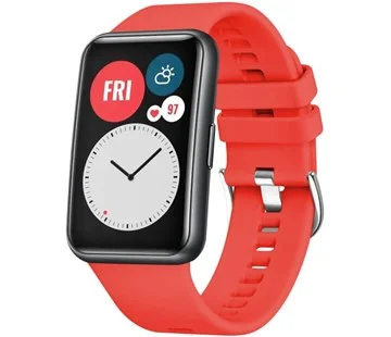 Víkendová Akce Silikonový řemínek FIXED Silicone Strap pro Huawei Watch FIT, červený