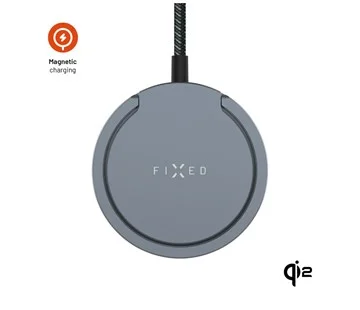 Odeslání Ihned Bezdrátová nabíječka FIXED MagPad Pro s Qi2, podporou MagSafe a stojánkem, 15W, šedá