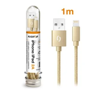 Nejlepší Volba ALIGATOR TUBA 2A nabíjecí kabel Lightning zlatý (DAKT007)
