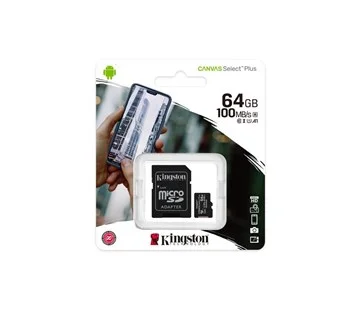 Autentický Kingston Micro SDXC Canvas Select Plus 100R 64GB 100MB/s UHS-I + adaptér (SDCS2/64GB)