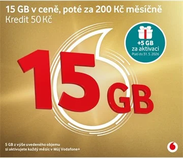 Vodafone SIM edice Zlatá karta Značkový