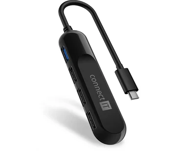 Levný Connect IT USB-C hub USB 3.0, externí, černý
