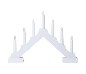 Top Prodej Emos DCAW12 LED svícen dřevěný bílý, 29 cm, vnitřní, teplá bílá, časovač