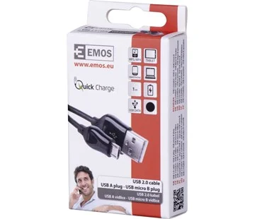 Emos SM7004B USB 2.0A/M-micro B/M 1M B Jen Po Omezenou Doba