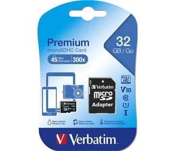 Verbatim Premium microSDHC 32GB UHS-I V10 U1 + SD adaptér Poslední Šance