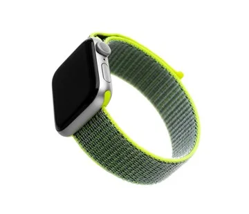 Akční Nabídka Nylonový řemínek FIXED Nylon Strap pro Apple Watch 44mm/ Watch 42mm, tmavě limetkový