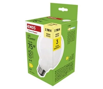 Nejlepší Volba Emos LED žárovka Filament G95 / E27 / 7,8 W (75 W) / 1055 lm / teplá bílá