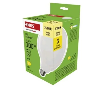 Emos LED žárovka Filament G125 / E27 / 11 W (100 W) / 1521 lm / teplá bílá Pouze Dnes