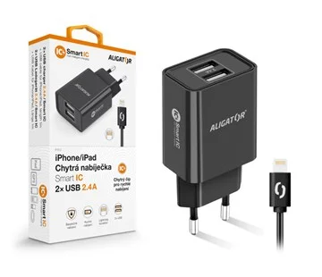 ALI CN 2,4A,2xUSB,SM.IC,IPH,čern CHA0044 Autentický