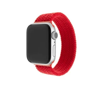 Nová Kolekce Elastický nylonový řemínek FIXED Nylon Strap pro Apple Watch 38/40mm, velikost S, červený