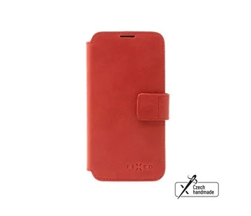 Kožené pouzdro typu kniha FIXED ProFit pro Apple iPhone 16e, červené Speciální Cena