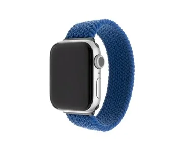 Časově Omezené Elastický nylonový řemínek FIXED Nylon Strap pro Apple Watch 42/44mm, velikost XS, modrý