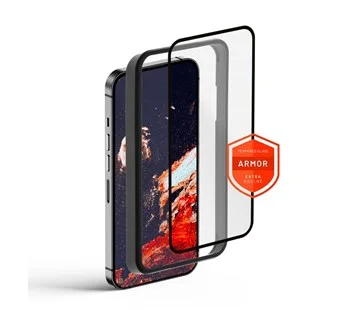 Přímo Od Výrobce Prémiové ochranné tvrzené sklo FIXED Armor s aplikátorem pro Apple iPhone 14 Pro, černé