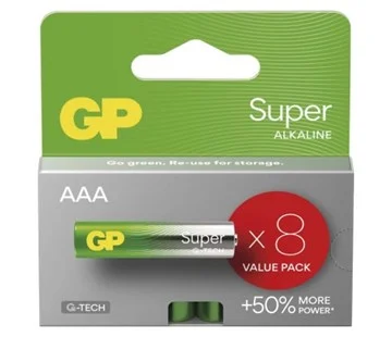 Cenově Výhodný GP Alkalická baterie GP Super AAA (LR03), 8 ks