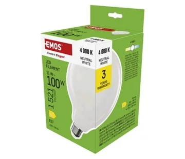 Emos LED žárovka Filament G125 / E27 / 11 W (100 W) / 1521 lm / neutrální bílá Objednat Nyní