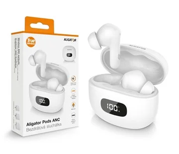 Aligator TWS sluchátkaPods ANC TWS08WT, bílá Jen Po Omezenou Doba