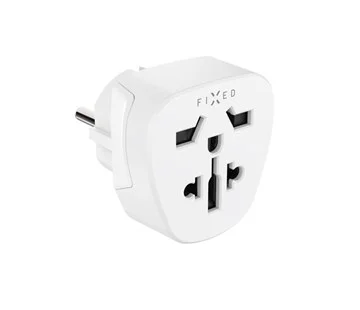 Cestovní adaptér FIXED pro UK, US, AUS do EU zásuvek (FIXCT-EU2-WH) bílý Speciální Cena