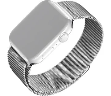Síťovaný nerezový řemínek FIXED Mesh Strap pro Apple Watch 42/44/45mm, stříbrný Autentický