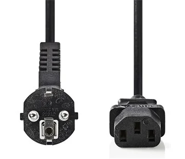 Nedis CEGP10000BK20 - Napájecí Kabel | Úhlová zástrčka Schuko - IEC-320-C13 | 2 m | Černá barva Zlevněný