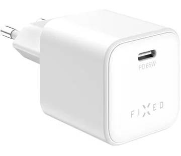 Objednat Nyní Síťová GaN nabíječka FIXED Mini s USB-C výstupem a podporou PD, 65W, bílá