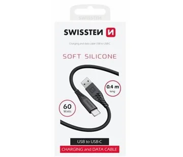 Akce Swissten KABEL USB/USB-C 0,4 M ČERNÝ