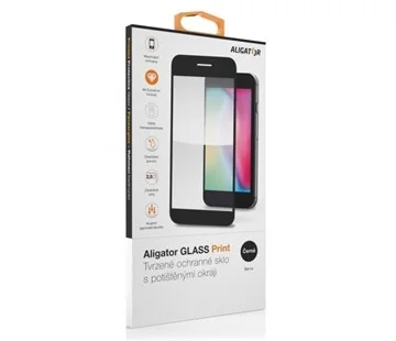 Tovární Cena Ochranné tvrzené sklo ALIGATOR Print iPhone 12/12 Pro černá