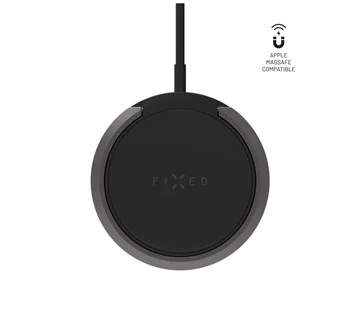 Dokud Zásoby Vydrží Bezdrátová nabíječka FIXED MagPad s podporou uchycení MagSafe a stojánkem, 15W, černá