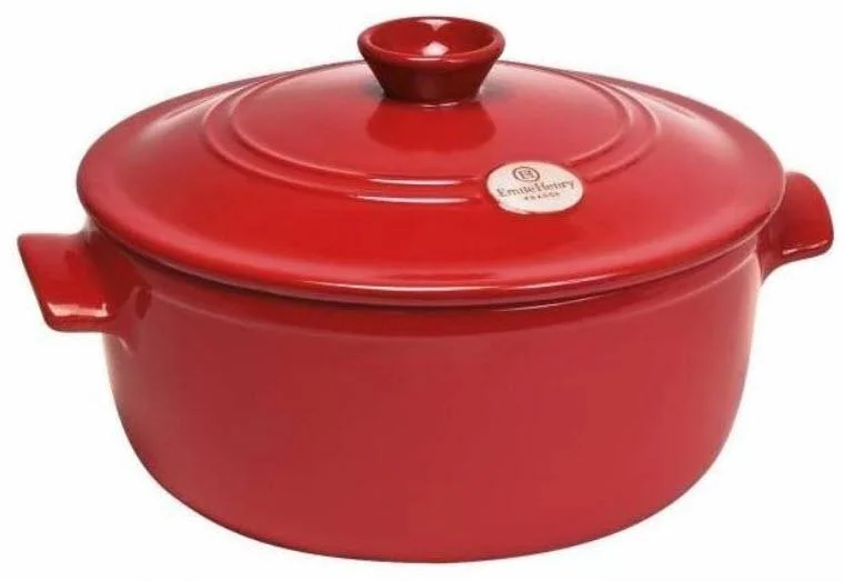 Ověřený Emile Henry hrnec kulatý s poklicí 24 cm, granátová