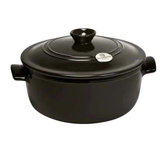 Nová Kolekce Emile Henry hrnec kulatý s poklicí - 28 cm, pepřová