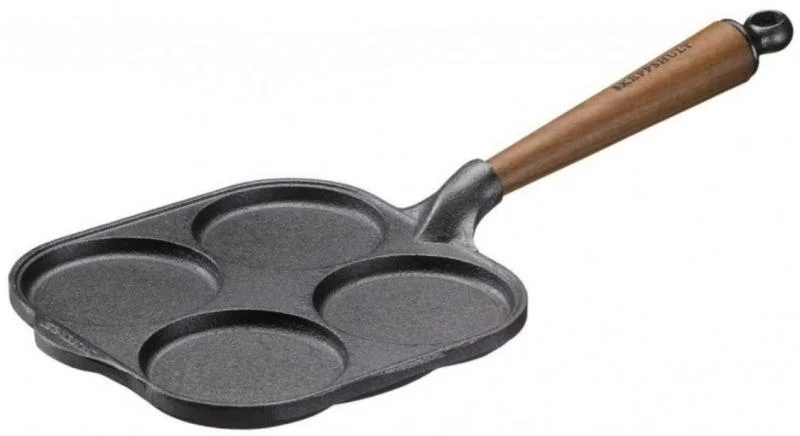 Litinová pánev na lívance 20,5 cm, dřevěná rukojeť Vysoce Kvalitní