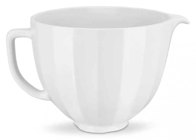 Akční Nabídka KitchenAid keramická mísa s výlevkou bílá vroubkovaná 4,83 l