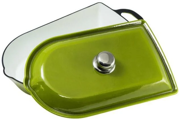 Nová Kolekce GUSTAV litinový pekáč 38 x 22 cm s víkem Gourmetina trávníkově zelená