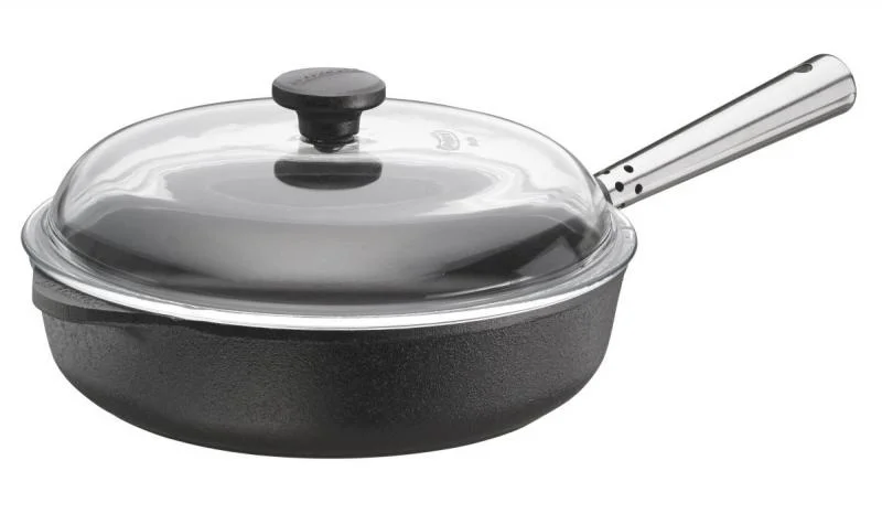 Nejprodávanější Hluboká litinová pánev s poklicí 25 cm, kovová rukojeť