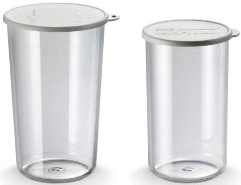 Bamix set pohárů 400 a 600 ml s víčkem, šedé Cenová Bomba