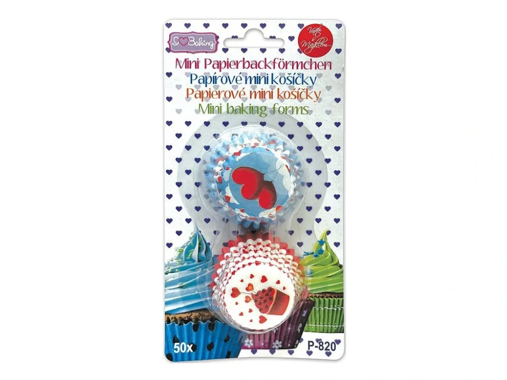 Vysoce Kvalitní košíček d30x20mm pralinky, SRDCE, 50ks, papír