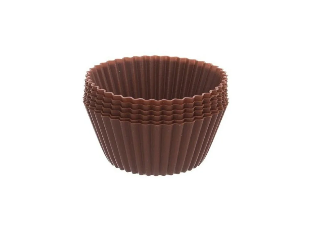 Expresní Doručení forma d6,5, v.3cm, muffiny 6ks, silikon hnědý