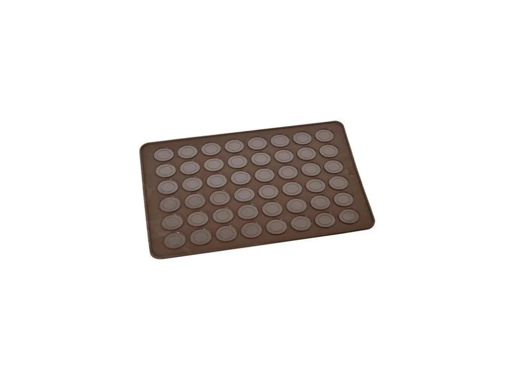 Doprava Zdarma forma na 48makronek, 39,5x29,5x0,3cm, hnědá, silikon