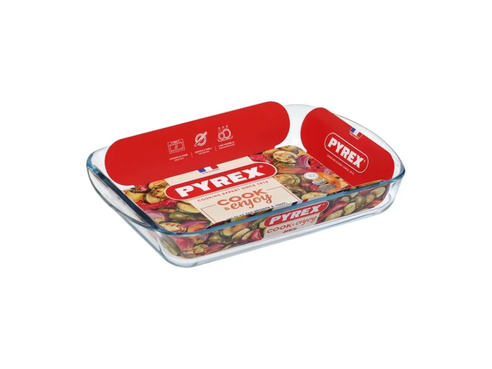 Časově Omezené Skleněný pekáč s uchy PYREX 35x23cm/2,7l., borosilikát