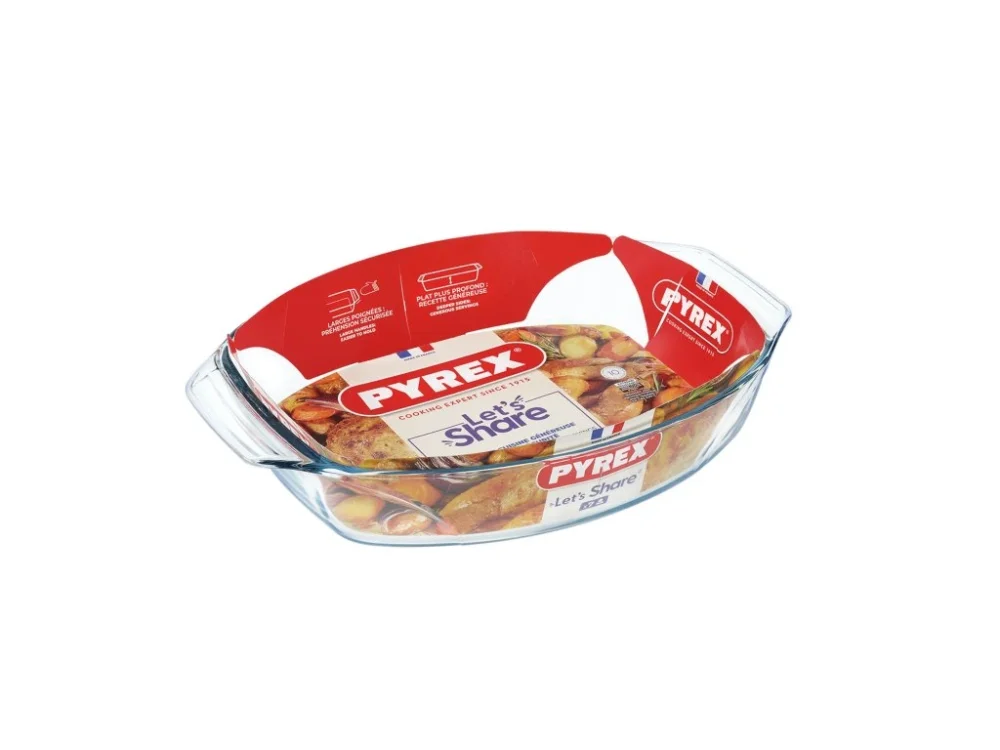 Skleněný pekáč s uchy PYREX 38x27cm/4l., borosilikát Omezená Nabídka
