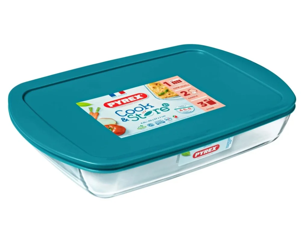 PEKÁČ SKLENĚNÝ PYREX S VÍKEM 4.9L 40X27X7CM Akční Nabídka