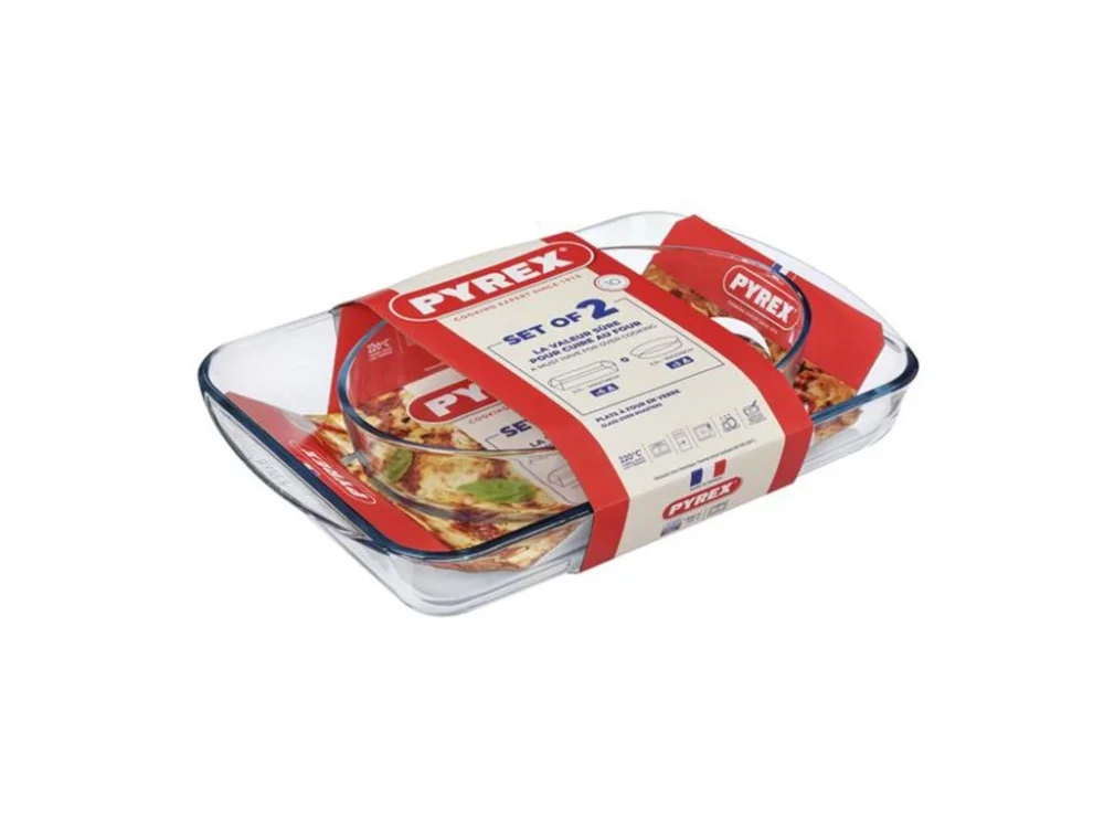 Sada skleněných pekáčů PYREX 2ks 2200ml a 3700ml Horká Nabídka