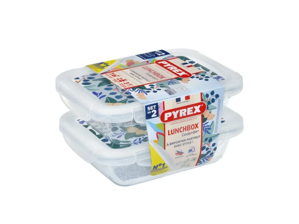 Vrácení Zdarma Sada skleněných dóz s víčkem PYREX 2x800ml