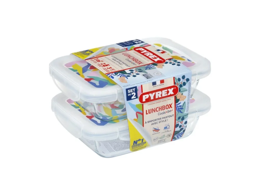 Výprodej Sada skleněných dóz s víčkem PYREX 2x800ml