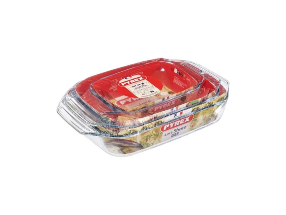 Must-Have Sada skleněných pekáčů PYREX 3ks 1400ml, 3000ml a 4000ml