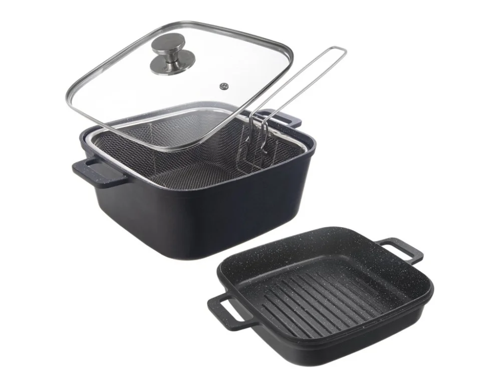 Nakupujte Hned Pekáč GRANDE s víkem 32,5x24,5x16,5 cm oboustranný + frit. košík