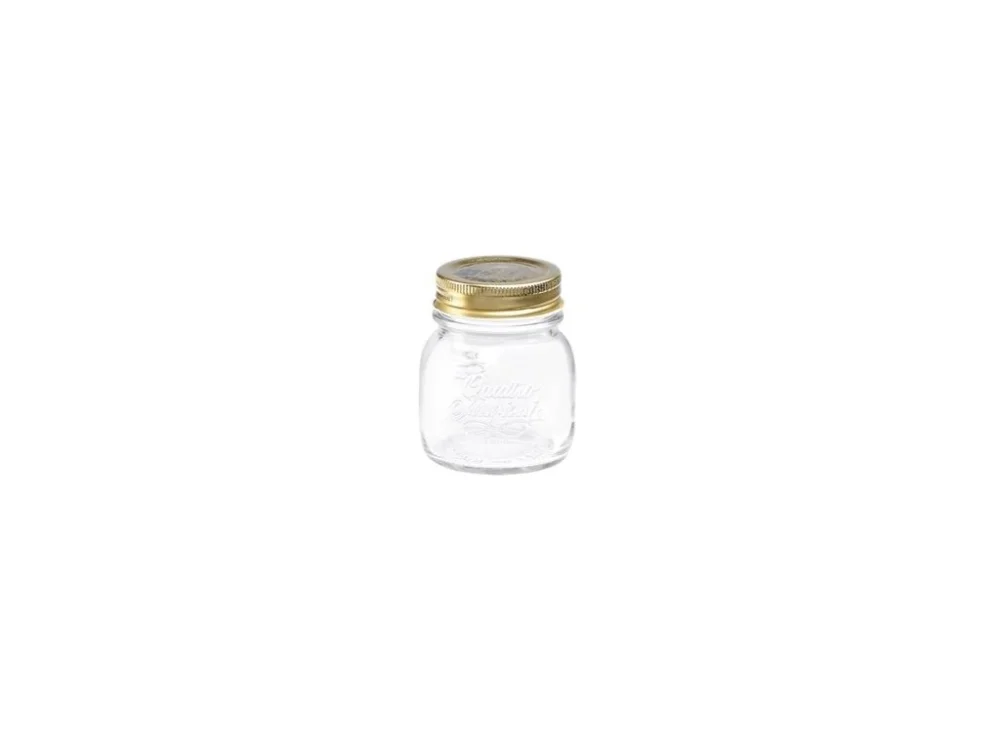 Zlevněný sklen.zavař. 150ml QUATTRO ST. 5,5x6,5x8,5cm, kov.šr.uzávěr