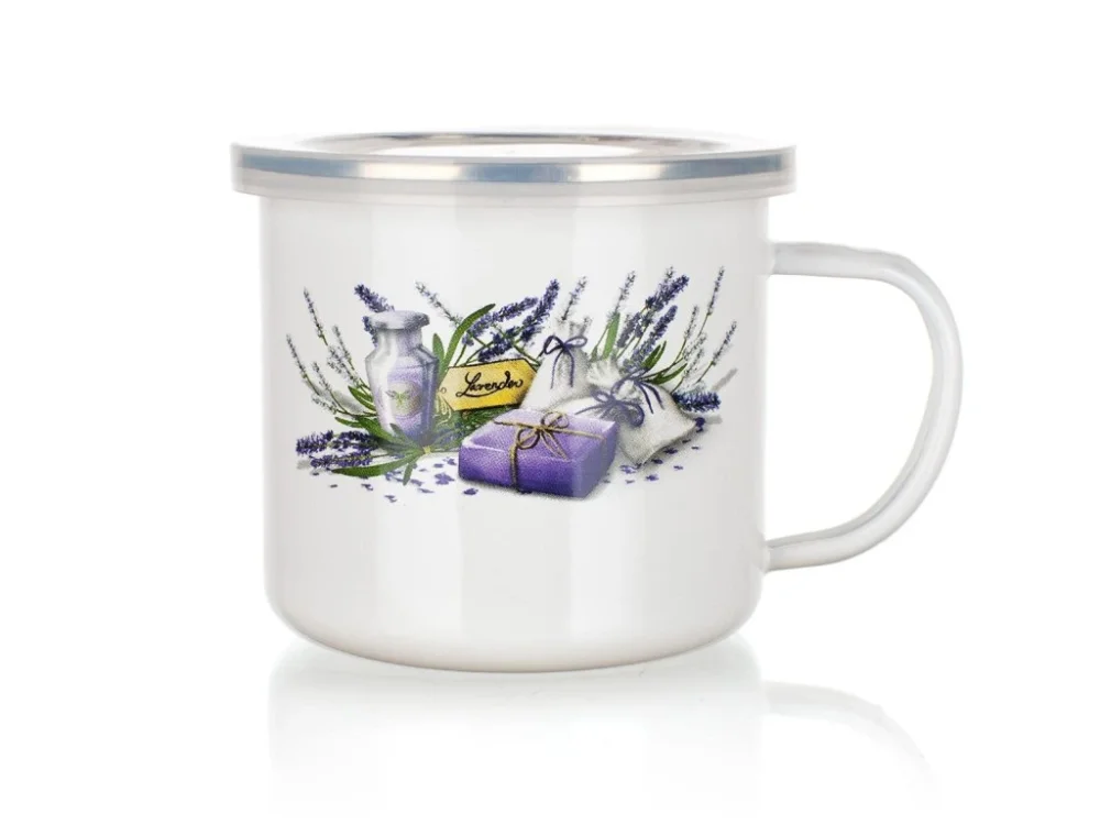 Pouze Dnes hrnek smalt. pr. 9,5cm 0,5l LAVENDER + PH víko